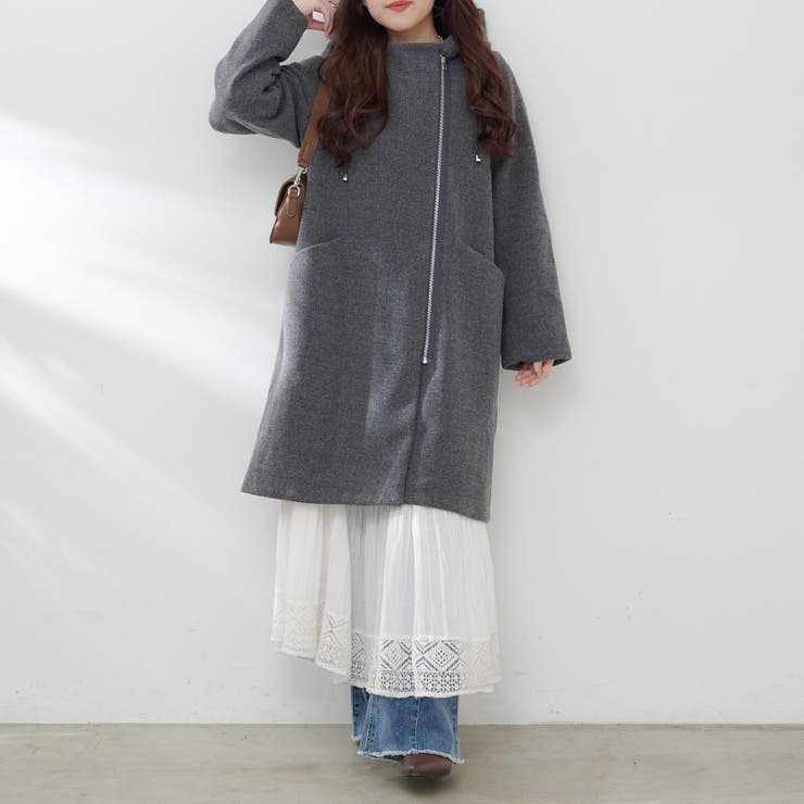 フードジップ付きコート | RMAF NICE CLAUP / OLIVE des OLIVE | 詳細画像14