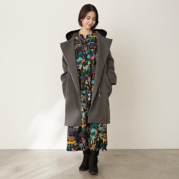 フードジップ付きコート[品番：OLOW0016946]｜RMAF NICE CLAUP / OLIVE