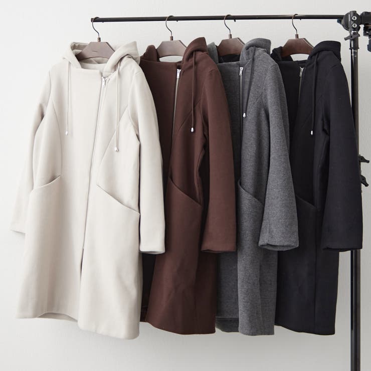 フードジップ付きコート | RMAF NICE CLAUP / OLIVE des OLIVE | 詳細画像2