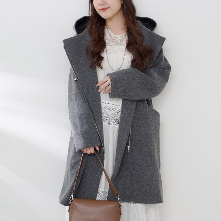 フードジップ付きコート | RMAF NICE CLAUP / OLIVE des OLIVE | 詳細画像4