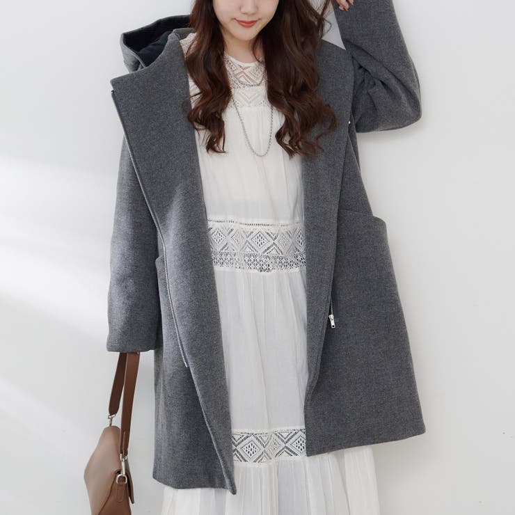 フードジップ付きコート | RMAF NICE CLAUP / OLIVE des OLIVE | 詳細画像5