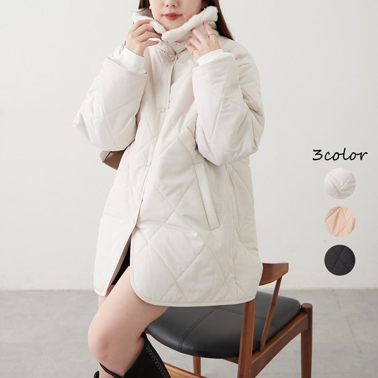 ファー衿キルトコート | RMAF　NICE CLAUP / OLIVE des OLIVE | 詳細画像1 