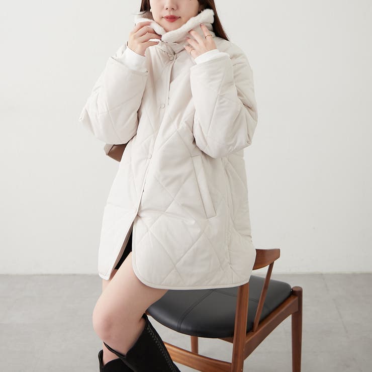 ファー衿キルトコート | RMAF　NICE CLAUP / OLIVE des OLIVE | 詳細画像16 