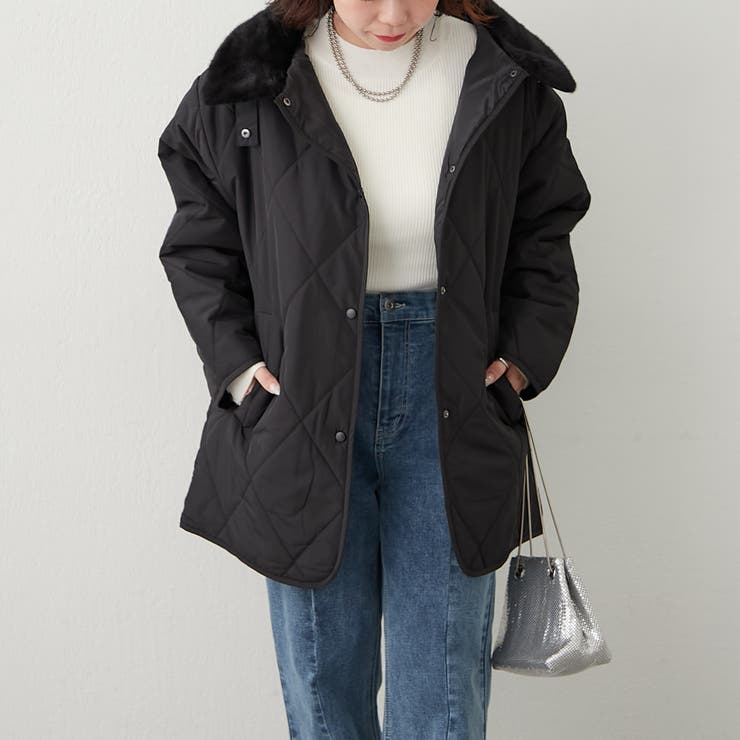 ファー衿キルトコート | RMAF　NICE CLAUP / OLIVE des OLIVE | 詳細画像30 