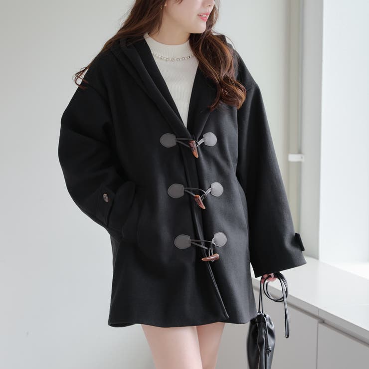 ブラック | 【WEB限定】ショートダッフルコート | NICE CLAUP / OLIVE des OLIVE　OUTLET
