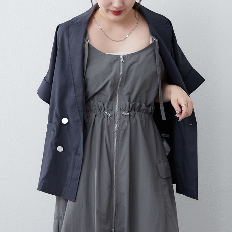ナイロンフロントZIPキャミワンピース[品番：OLOW0016278]｜RMAF
