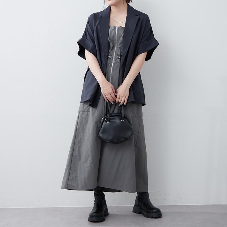 ナイロンフロントZIPキャミワンピース[品番：OLOW0016278]｜RMAF NICE
