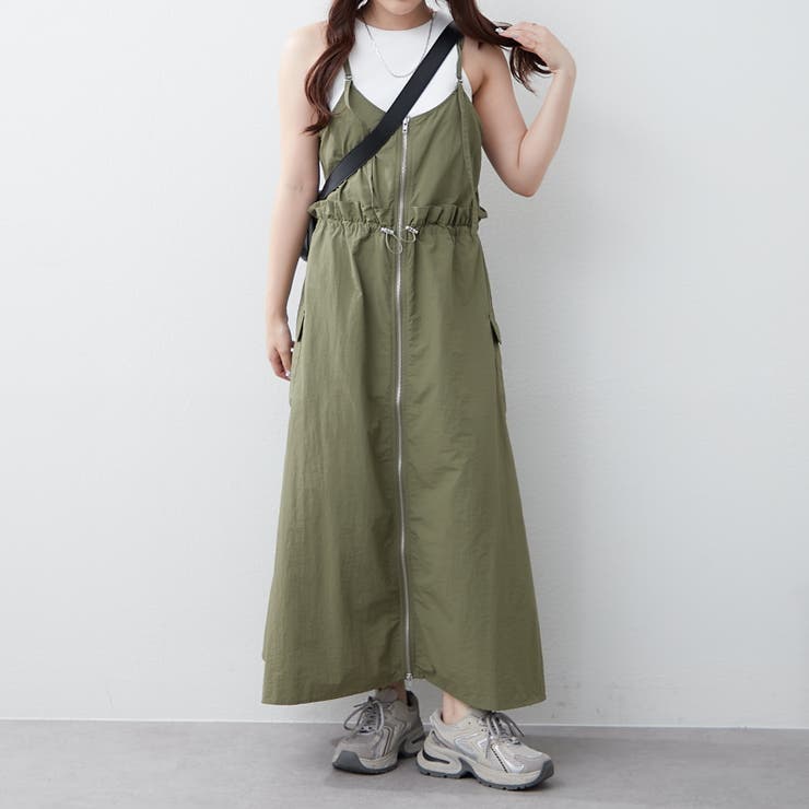 ナイロンフロントZIPキャミワンピース[品番：OLOW0016278]｜RMAF NICE