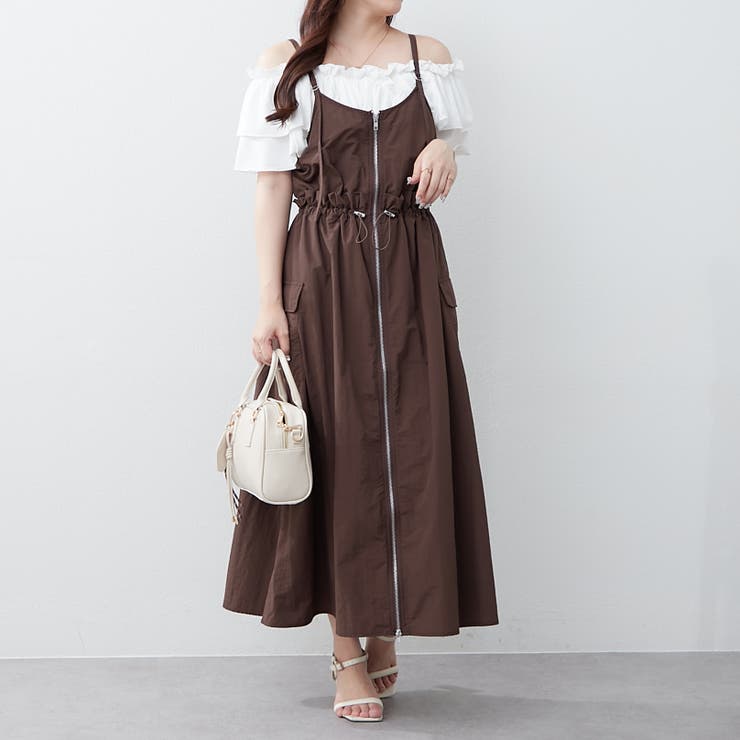 ナイロンフロントZIPキャミワンピース[品番：OLOW0016278]｜RMAF NICE