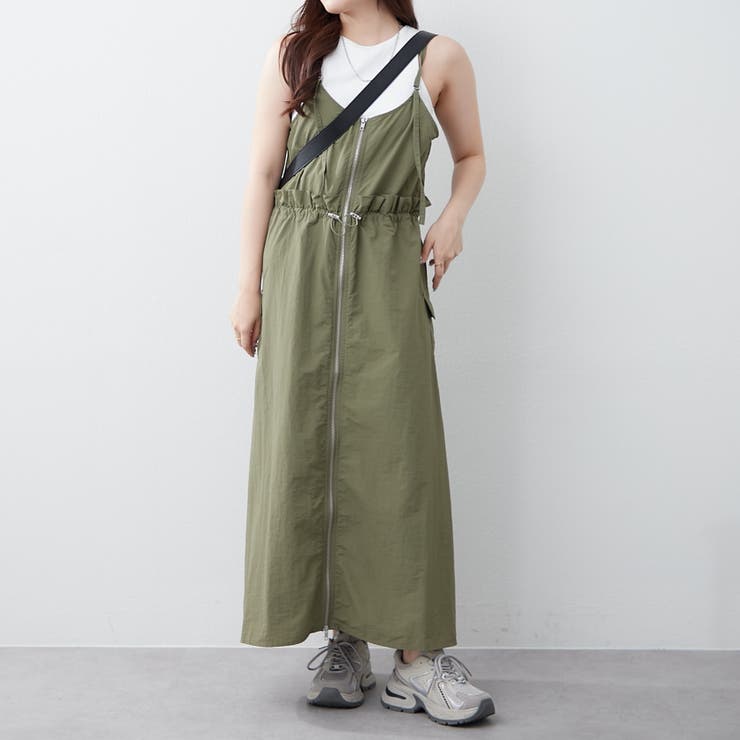 ナイロンフロントZIPキャミワンピース[品番：OLOW0016278]｜RMAF NICE