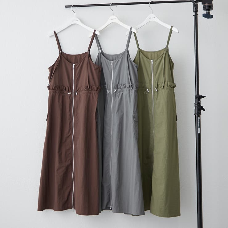 ナイロンフロントZIPキャミワンピース[品番：OLOW0016278]｜RMAF NICE