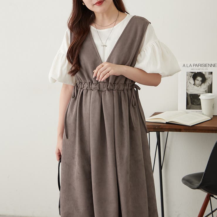 ギャザー切替ワンピース[品番：OLOW0016450]｜RMAF NICE CLAUP / OLIVE