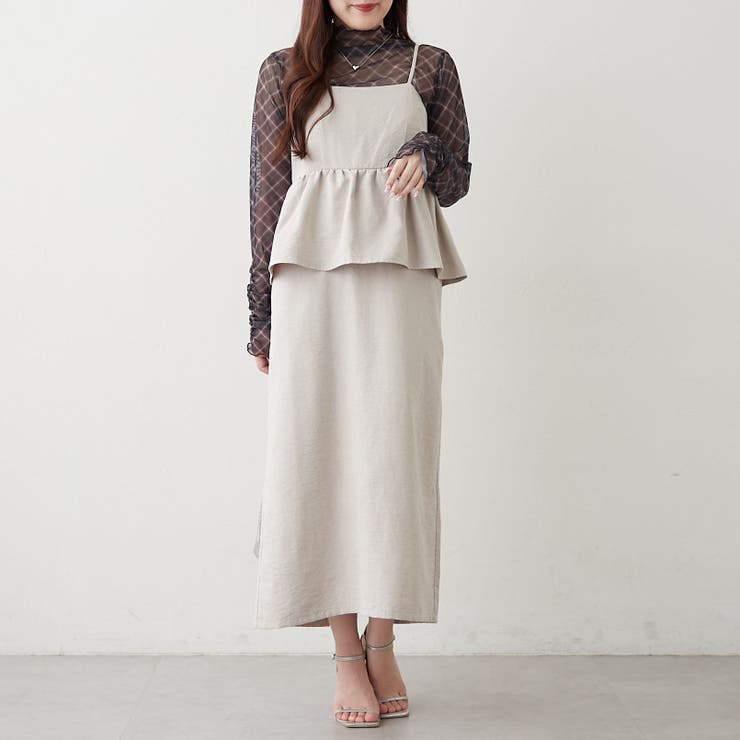 【2枚セット】ペプラムキャミワンピ&シアーロンT | RMAF　NICE CLAUP / OLIVE des OLIVE | 詳細画像7 