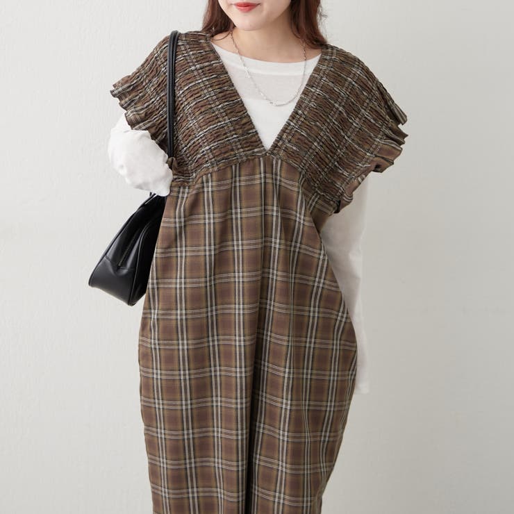 チェックシャーリングサロペット | RMAF　NICE CLAUP / OLIVE des OLIVE | 詳細画像8 