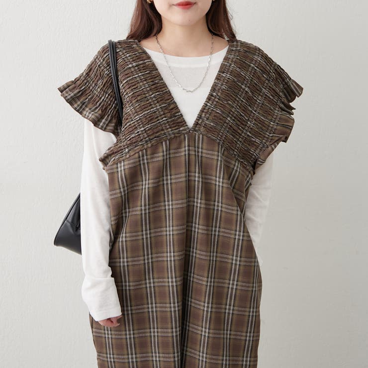 チェックシャーリングサロペット | RMAF　NICE CLAUP / OLIVE des OLIVE | 詳細画像9 