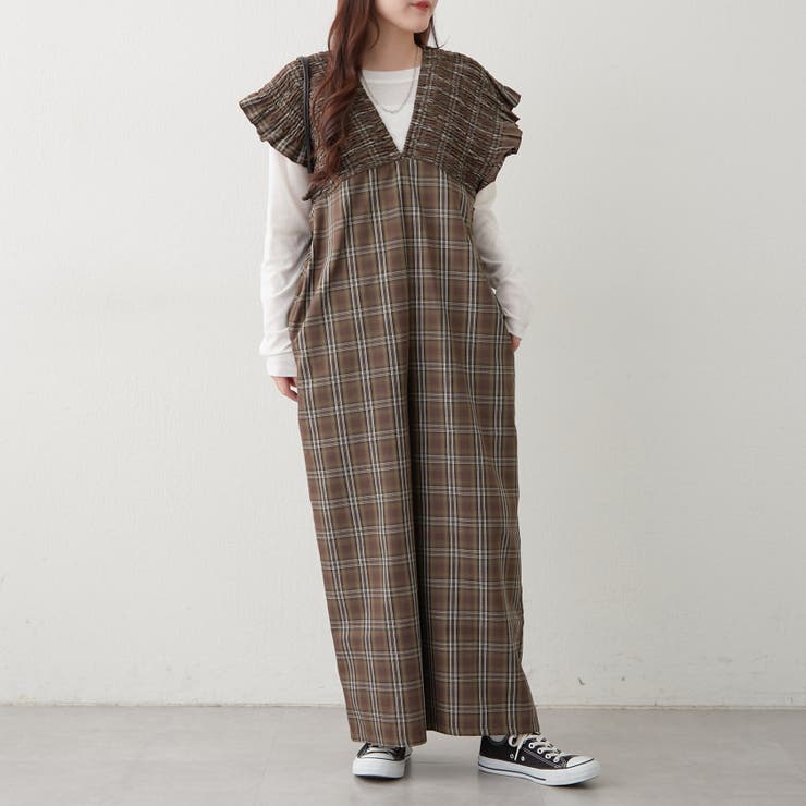 チェックシャーリングサロペット | RMAF　NICE CLAUP / OLIVE des OLIVE | 詳細画像15 