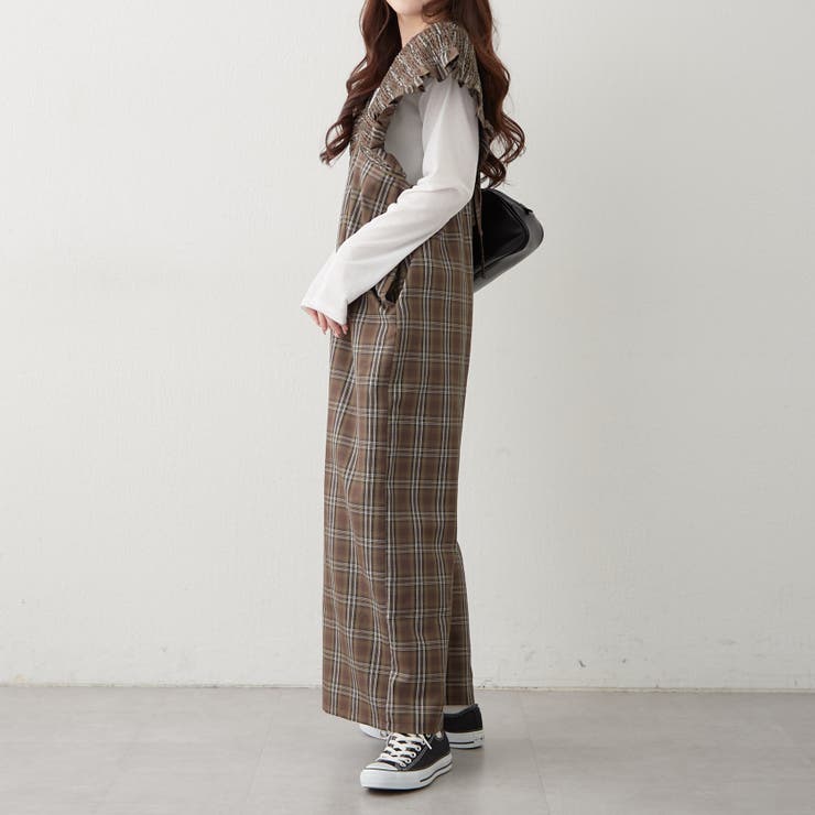 チェックシャーリングサロペット | RMAF　NICE CLAUP / OLIVE des OLIVE | 詳細画像16 