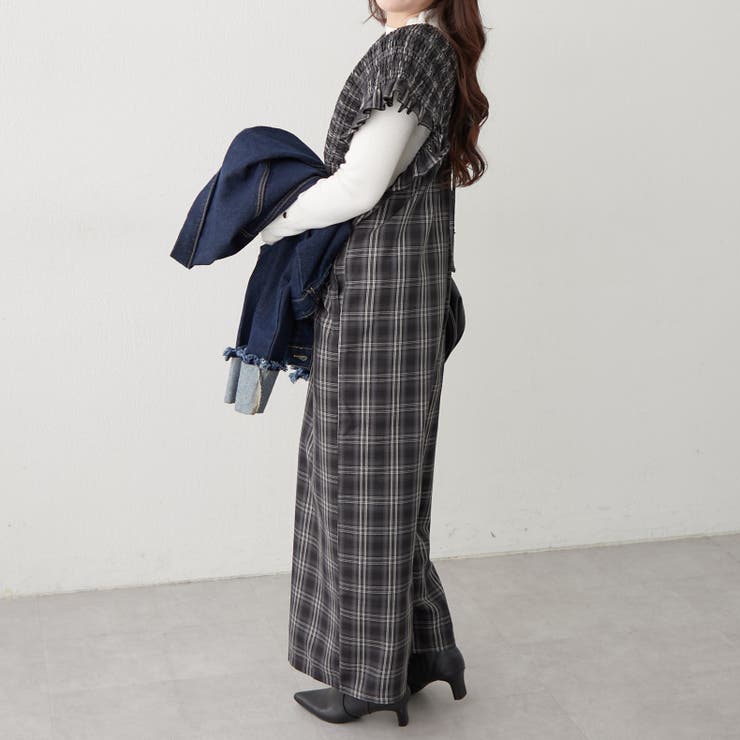 チェックシャーリングサロペット | RMAF　NICE CLAUP / OLIVE des OLIVE | 詳細画像3 