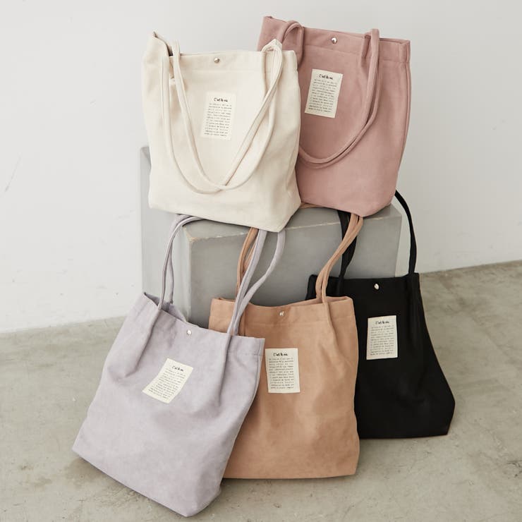 フェイクスエードハンドルタックトートバッグ[品番：OLOW0016504