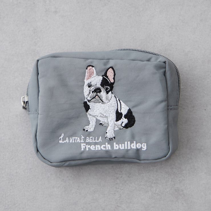 グレー | アニマル刺繍ポーチ | RMAF　NICE CLAUP / OLIVE des OLIVE