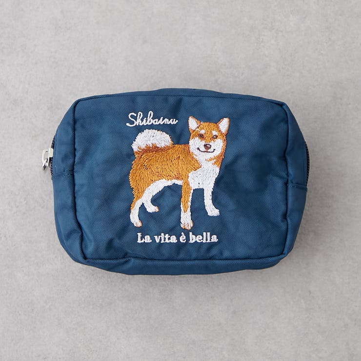 ネイビー | アニマル刺繍ポーチ | RMAF　NICE CLAUP / OLIVE des OLIVE