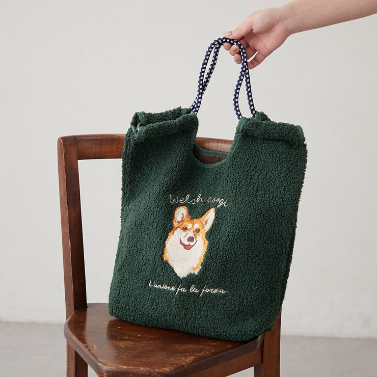 ボア刺繍コードトート[品番：OLOW0016660]｜RMAF NICE CLAUP / OLIVE