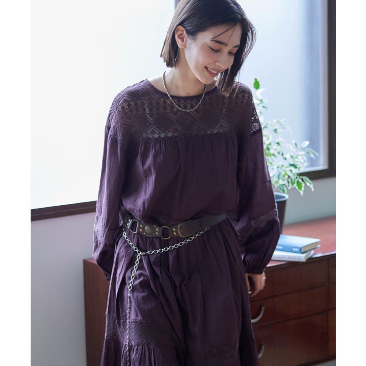 【nane】レース切替ロングワンピース | RMAF　NICE CLAUP / OLIVE des OLIVE | 詳細画像11 