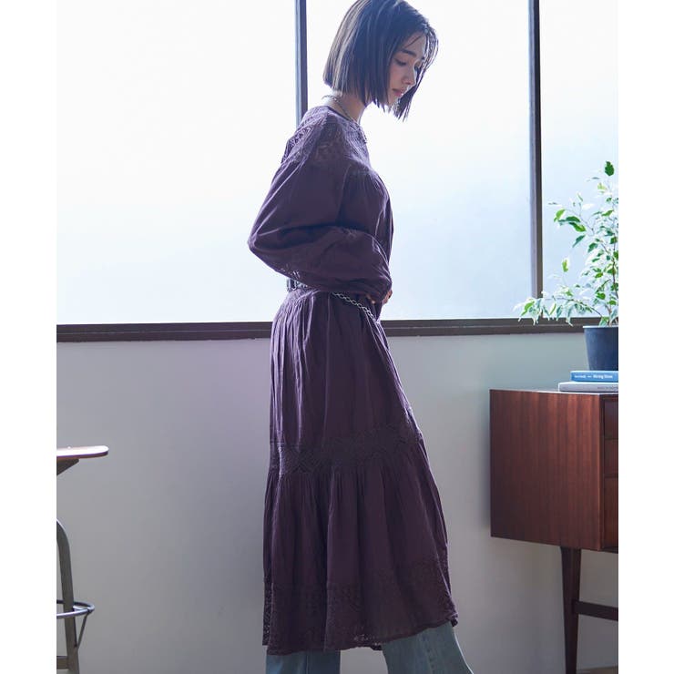 【nane】レース切替ロングワンピース | RMAF　NICE CLAUP / OLIVE des OLIVE | 詳細画像15 