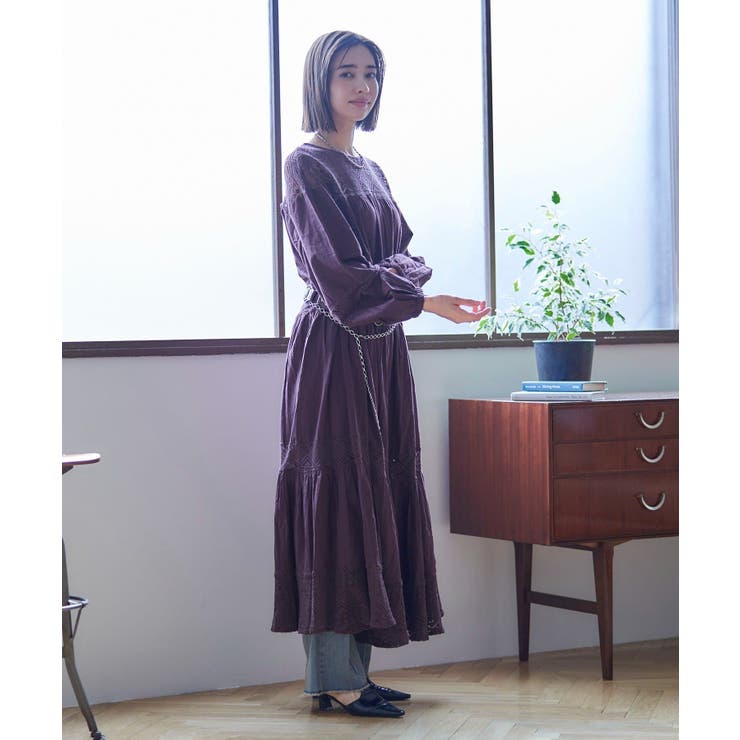 【nane】レース切替ロングワンピース | RMAF　NICE CLAUP / OLIVE des OLIVE | 詳細画像21 