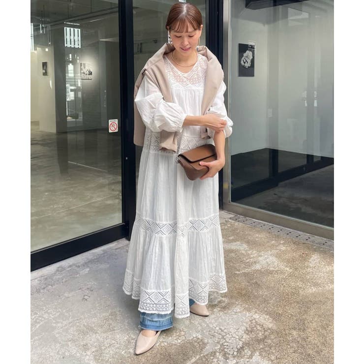 【nane】レース切替ロングワンピース | RMAF　NICE CLAUP / OLIVE des OLIVE | 詳細画像22 