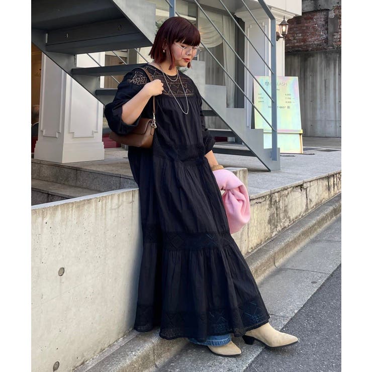 【nane】レース切替ロングワンピース | RMAF　NICE CLAUP / OLIVE des OLIVE | 詳細画像24 