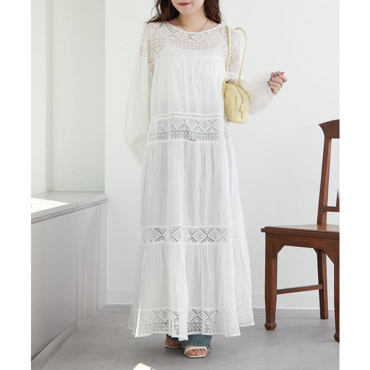 【nane】レース切替ロングワンピース | RMAF　NICE CLAUP / OLIVE des OLIVE | 詳細画像25 