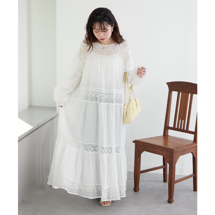 【nane】レース切替ロングワンピース | RMAF　NICE CLAUP / OLIVE des OLIVE | 詳細画像27 