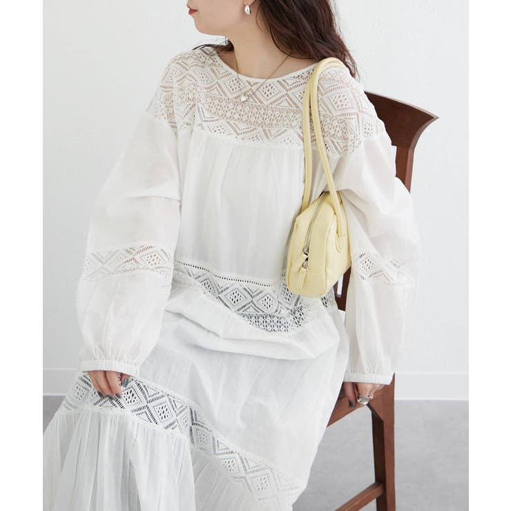 【nane】レース切替ロングワンピース | RMAF　NICE CLAUP / OLIVE des OLIVE | 詳細画像30 