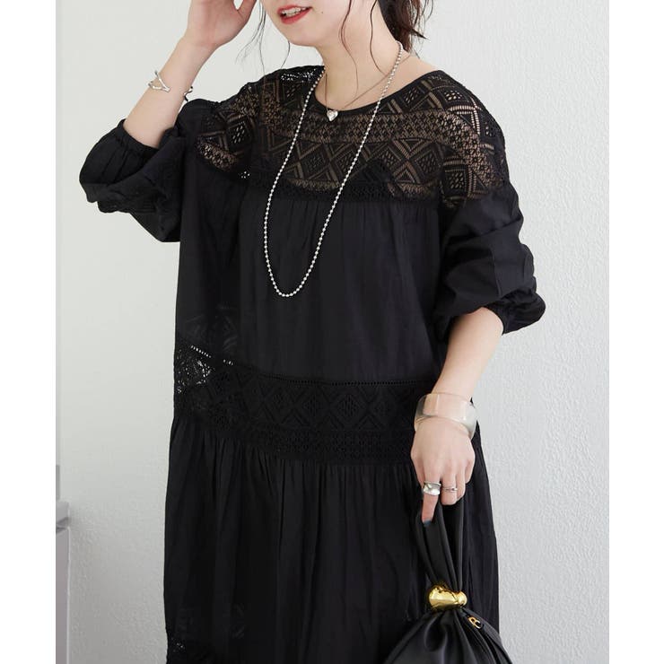 【nane】レース切替ロングワンピース | RMAF　NICE CLAUP / OLIVE des OLIVE | 詳細画像31 