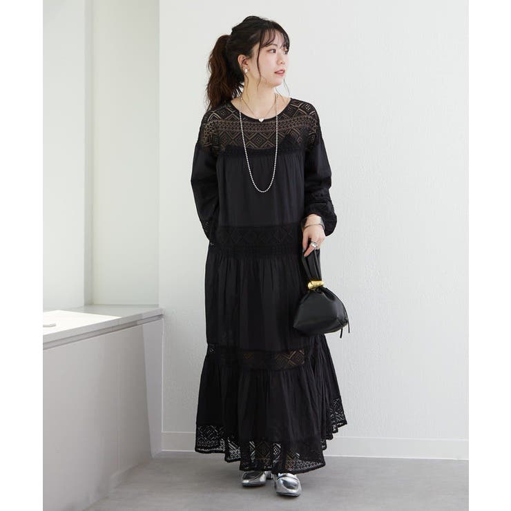 【nane】レース切替ロングワンピース | RMAF　NICE CLAUP / OLIVE des OLIVE | 詳細画像32 