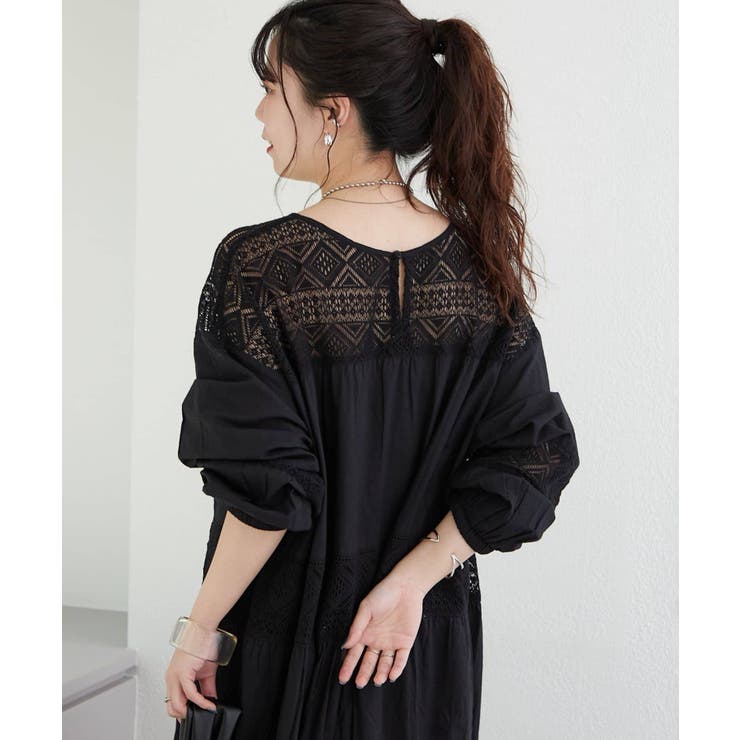 【nane】レース切替ロングワンピース | RMAF　NICE CLAUP / OLIVE des OLIVE | 詳細画像34 