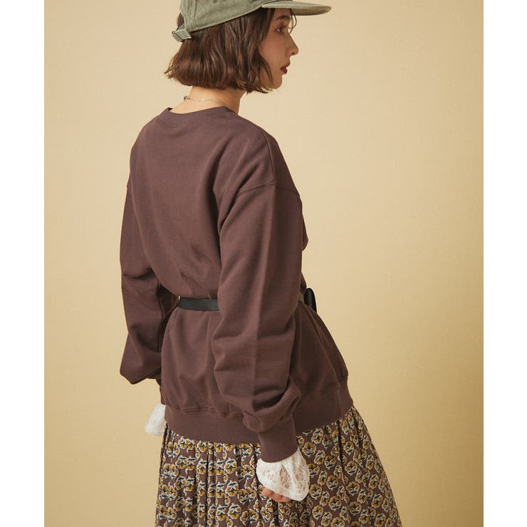 【nane】ヴィンテージ加工スウェットプルオーバー | RMAF　NICE CLAUP / OLIVE des OLIVE | 詳細画像3 