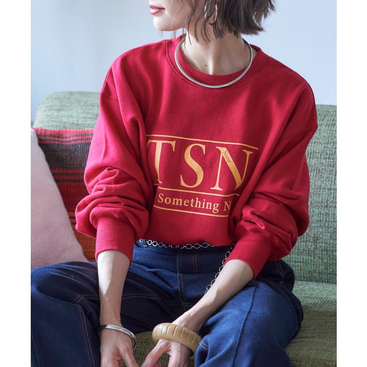 レッド | 【nane】ヴィンテージ加工スウェットプルオーバー | RMAF　NICE CLAUP / OLIVE des OLIVE