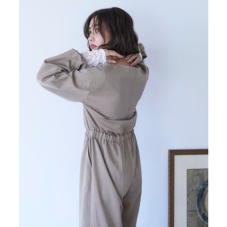 【nane】2サイズ展開、ボリュームスリーブオールインワン | RMAF　NICE CLAUP / OLIVE des OLIVE | 詳細画像8 