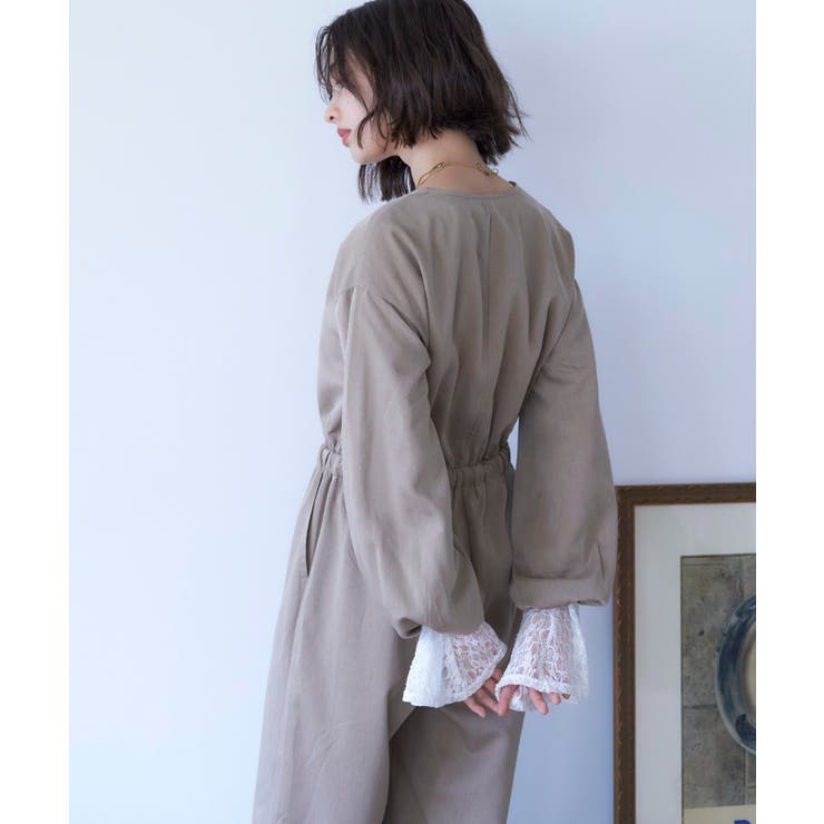 【nane】2サイズ展開、ボリュームスリーブオールインワン | RMAF　NICE CLAUP / OLIVE des OLIVE | 詳細画像11 