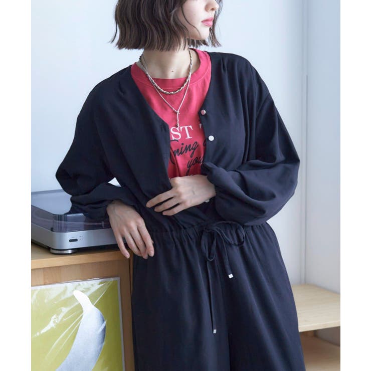 【nane】2サイズ展開、ボリュームスリーブオールインワン | RMAF　NICE CLAUP / OLIVE des OLIVE | 詳細画像17 