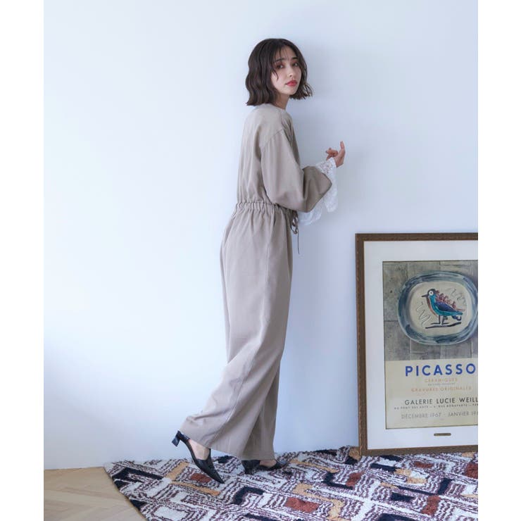 【nane】2サイズ展開、ボリュームスリーブオールインワン | RMAF　NICE CLAUP / OLIVE des OLIVE | 詳細画像5 