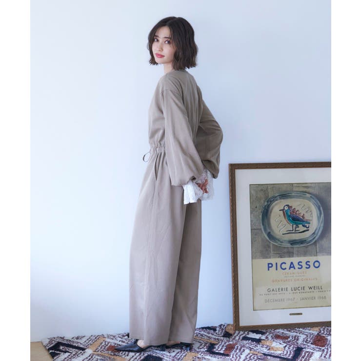 【nane】2サイズ展開、ボリュームスリーブオールインワン | RMAF　NICE CLAUP / OLIVE des OLIVE | 詳細画像6 