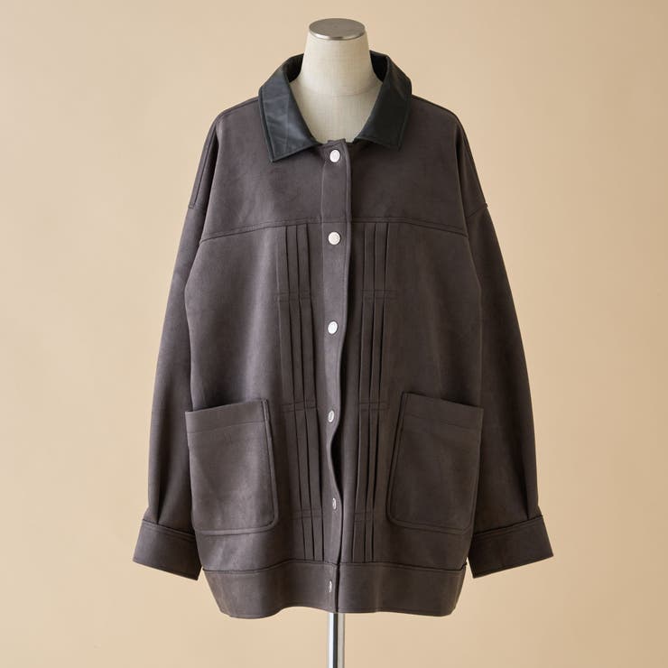 チャコール | 【nane】スエードタックブルゾン | RMAF　NICE CLAUP / OLIVE des OLIVE