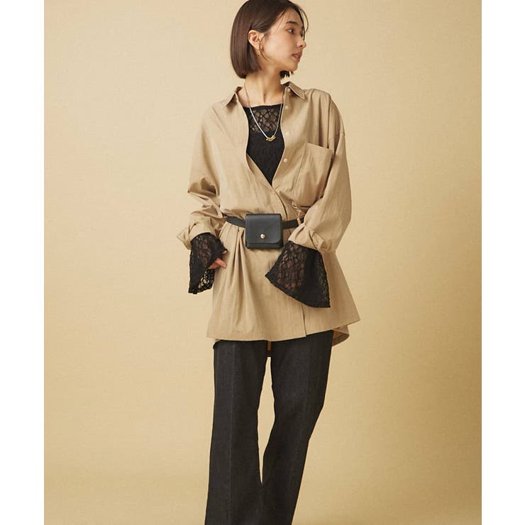 【nane】【@kana__18sセレクト】オーバーサイズロングシャツ | RMAF　NICE CLAUP / OLIVE des OLIVE | 詳細画像7 