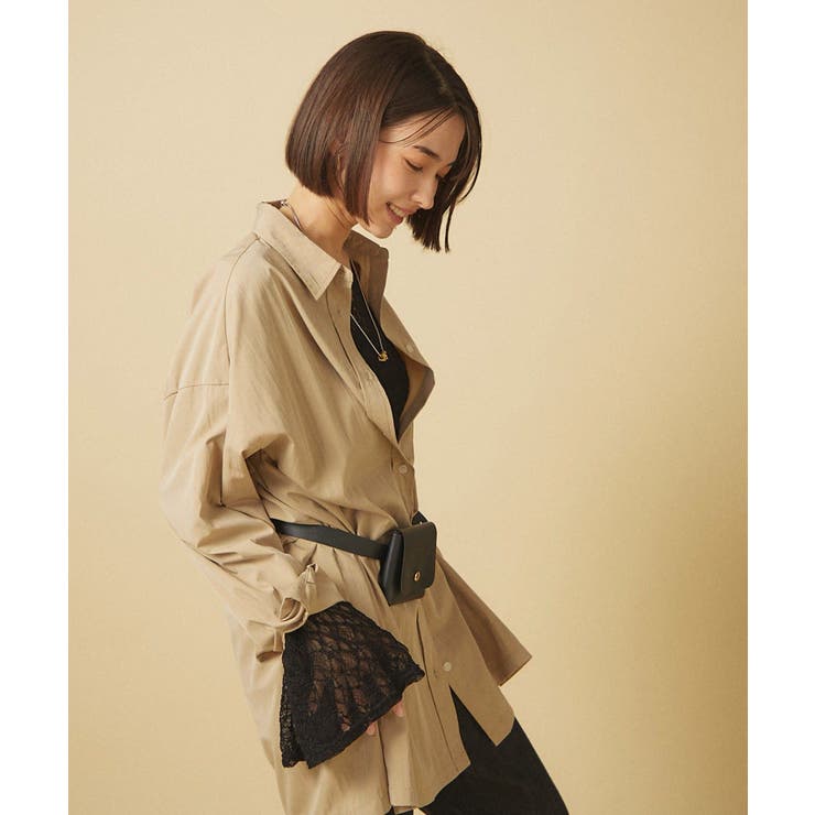 【nane】【@kana__18sセレクト】オーバーサイズロングシャツ | RMAF　NICE CLAUP / OLIVE des OLIVE | 詳細画像8 