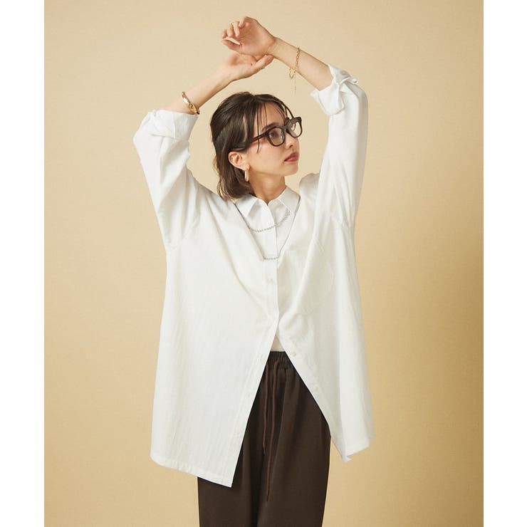 【nane】【@kana__18sセレクト】オーバーサイズロングシャツ | RMAF　NICE CLAUP / OLIVE des OLIVE | 詳細画像12 