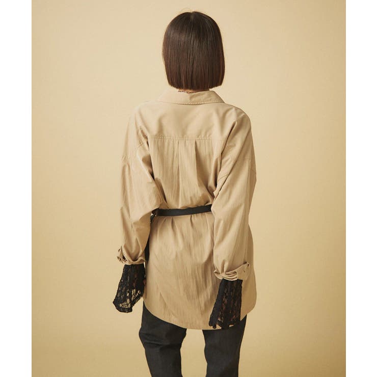 【nane】【@kana__18sセレクト】オーバーサイズロングシャツ | RMAF　NICE CLAUP / OLIVE des OLIVE | 詳細画像5 