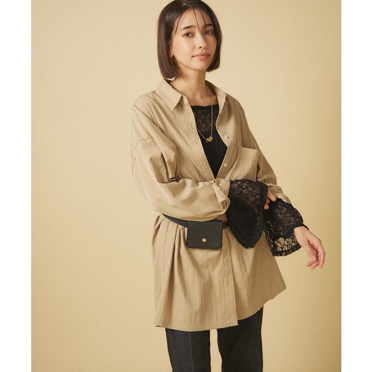 ベージュ系 | 【nane】【@kana__18sセレクト】オーバーサイズロングシャツ | RMAF　NICE CLAUP / OLIVE des OLIVE